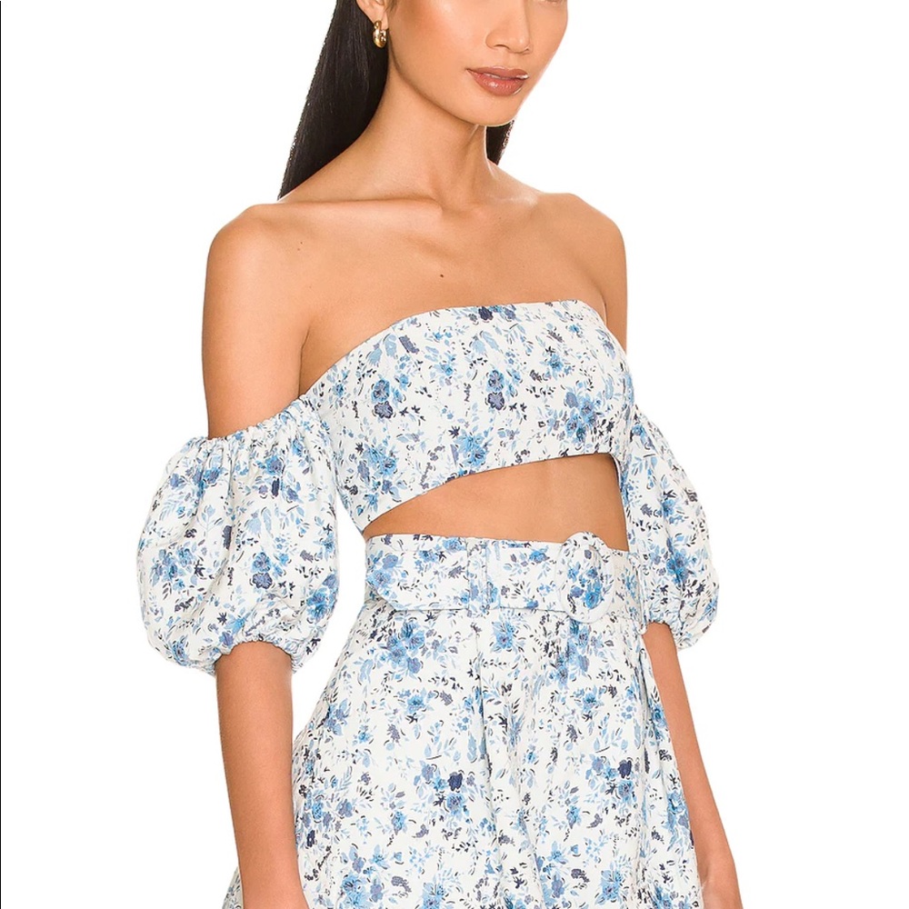 Valentina Crop Top in Baroque Blue